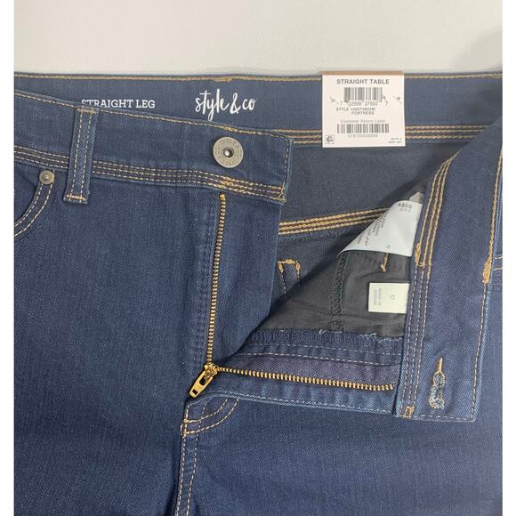 NEW Women’s Style & Co Straight Leg High-Rise Tummy Control Blue Jegging size 12 - Picture 8 of 9